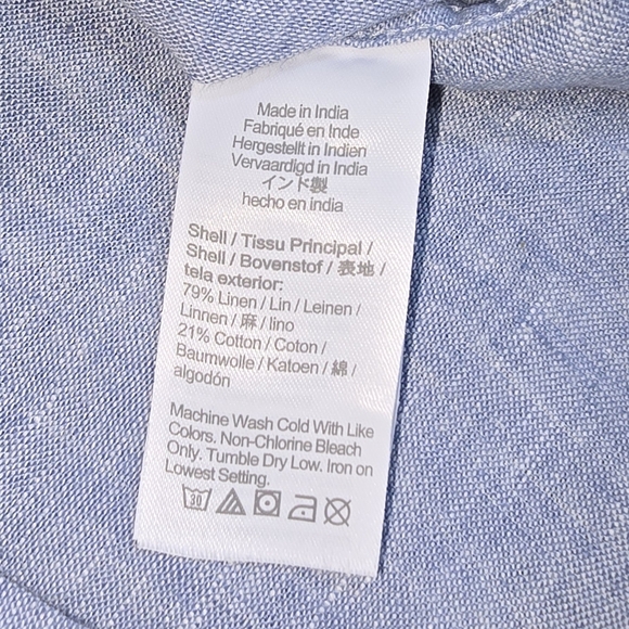 J. Crew | Slim Fit Short-Sleeve Baird McNutt Irish-Linen Blend Mens Casual Shirt - Picture 3 of 15